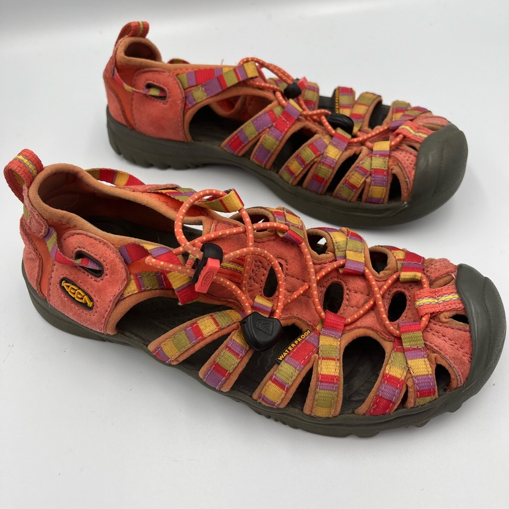 KEEN Whisper Coral Multi-Color Waterproof Sport Hiking Sandals Youth Girls 4 - Picture 4 of 10